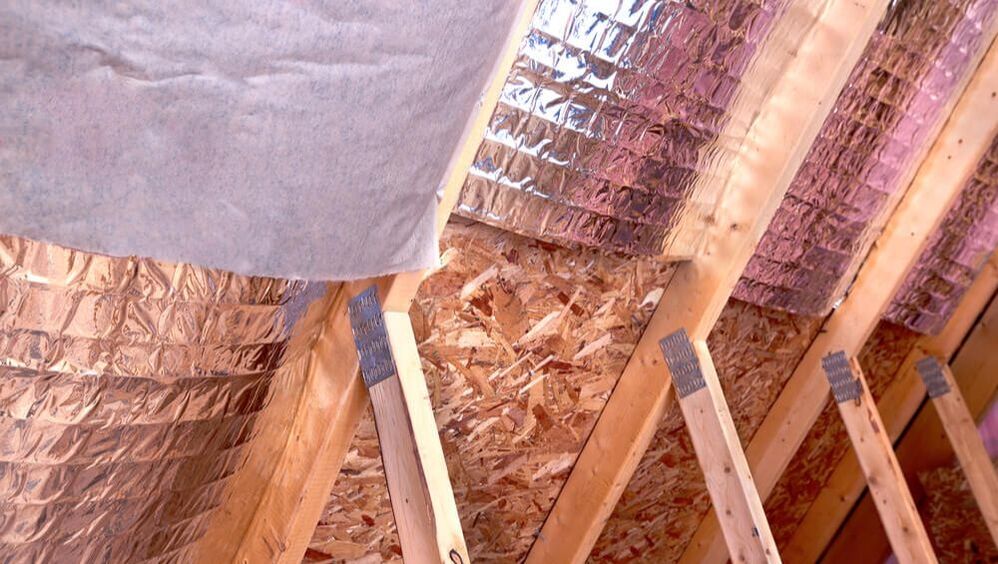 fiberglass cold and heat barrier in roof insulation